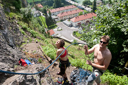 Hias und Moni am oberen Losensteiner Burgfelsen